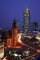 The Hauptwache at night, seen from the Kaufhof's roof garden