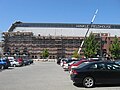 La parte sur del Hinkle Fieldhouse durante su renovación