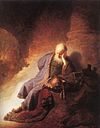 ירמיהו מקונן על חורבן בית המקדש הראשון. ציור מאת רמברנדט