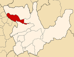 Location of Huacaybamba in the Huánuco Region