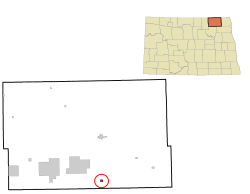 Location of Nekoma, North Dakota