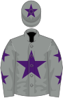 Grey, purple star, stars on sleeves, star on cap