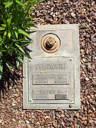 Grave of Ladimir Kwiatkowski (1928–1994), better known as Ladmo, Kwiatkowski co-hosted The Wallace and Ladmo Show, a daily children's variety show broadcast on KPHO in Phoenix, Arizona.[45]
