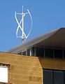 Image 49A small Quietrevolution QR5 Gorlov type vertical axis wind turbine on the roof of Bristol Beacon in Bristol, England. Measuring 3 m in diameter and 5 m high, it has a nameplate rating of 6.5 kW. (from Wind power)