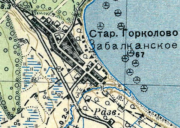 План деревни Старое Гаркалово. 1938 год