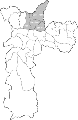 Location of Northeast Zone of São Paulo