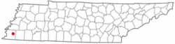 Location of Lakeland, Tennessee