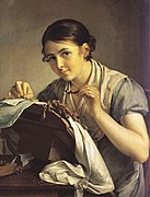 Vasily Tropinin. A Lacemaker, 1823. Tretyakov Gallery