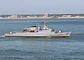 Constituição taking part in a parade of ships just off the coast of Jacksonville while participating in Exercise UNITAS Gold.