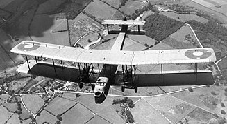 Vickers Virginia night bomber, 1922, Type B roundels in 6 locations.