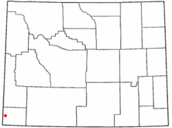 ワイオミング州内の位置の位置図