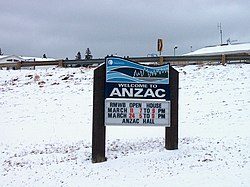 Anzac welcome sign