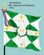 Drapeau du 2e bataillon du 99e régiment d'infanterie de ligne de 1791 à 1793.