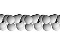 Side view (along [010]) of double chain inosilicate backbone. Apical oxygens are at the bottom.
