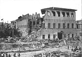 Destroyed buildings after the attack in the Anglo-Zanzibar War