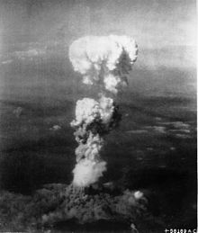 This is the atomic cloud over Hiroshima, Japan, after "Little Boy", a nuclear weapon, was dropped on the city.
