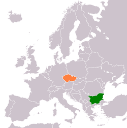 Map indicating locations of Bulgaria and Czech Republic
