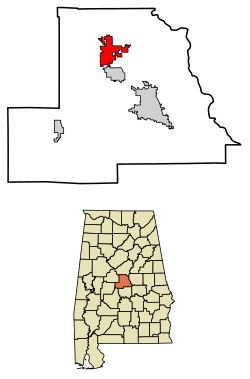 Location of Jemison in Chilton County, Alabama.