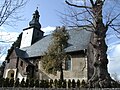 Kirche mit Ausstattung, Glockenhaus, ehemaliger Friedhof und Einfriedung