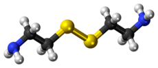 Ball-and-stick model of the cystamine molecule