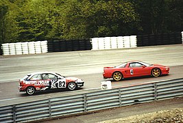 Deux Honda dans le virage de la Parabolique lors du Trophée Honda Europe 2003.