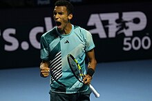 Félix Auger-Aliassime after the final match at Swiss Indoors Basel (Peter Arnold).