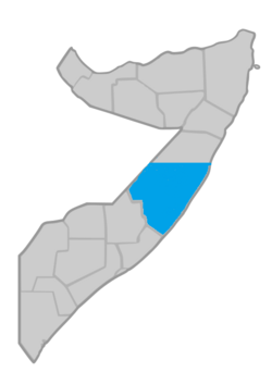 Location of the Galmudug State within Somalia[1][2][3][4]