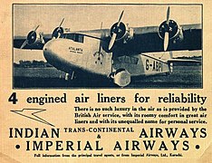 Publicité Imperial Airways en 1936.