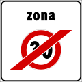 End of a 30 km/h zone