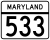 Maryland Route 533 marker