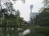 Blick vom Maksimir Park zum Maksimir-Stadion