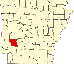Map of Arkansas highlighting Pike County
