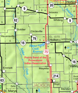 KDOT map of Jackson County (legend)