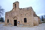 Stone church, front view.