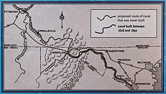 map of canal along Potomac River