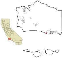 Location in Santa Barbara County and the state of California