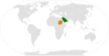 Location map for Saudi Arabia and Sudan.