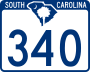 South Carolina Highway 340 marker