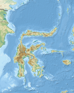 スラウェシ島地震の位置（スラウェシ島内）