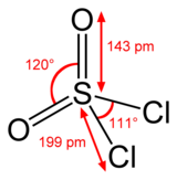 Structure and dimensions of sulfuryl chloride