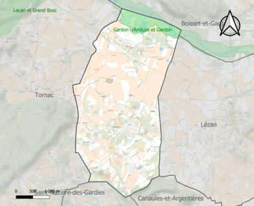 Carte de la ZNIEFF de type 1 sur la commune.