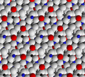 Feldspar crystal structure viewed along the b axis