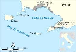 Carte de la baie de Naples.