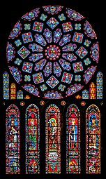 North transept windows in the Chartres Cathedral (Chartres, France)