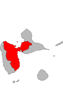 Carte de la deuxième circonscription de la Guadeloupe de 1958 à 1986