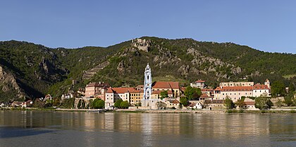 Vista de Dürnstein, região de Wachau, Baixa Áustria. (definição 20 519 × 10 173)