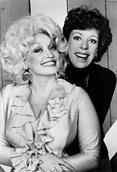 Singer Dolly Parton with actress Carol Burnett