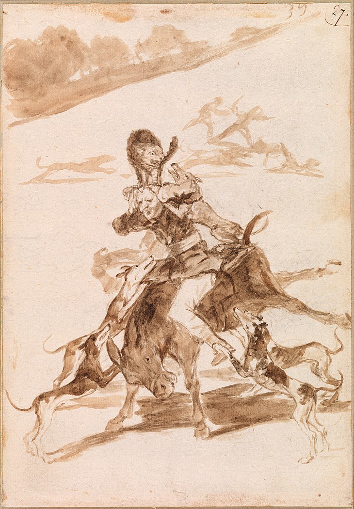 Francisco de Goya - Dogs Chasing a Cat on a Man on a Donkey. Which one is the editor of The Signpost?