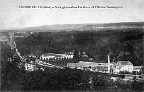 La gare et l'usine Desnoyers vers 1900.