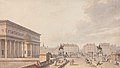 Projet d'aménagement du Pont Neuf avec arc de triomphe et statue de Louis XVI à l'entrée occidentale de la Place Dauphine (1787).